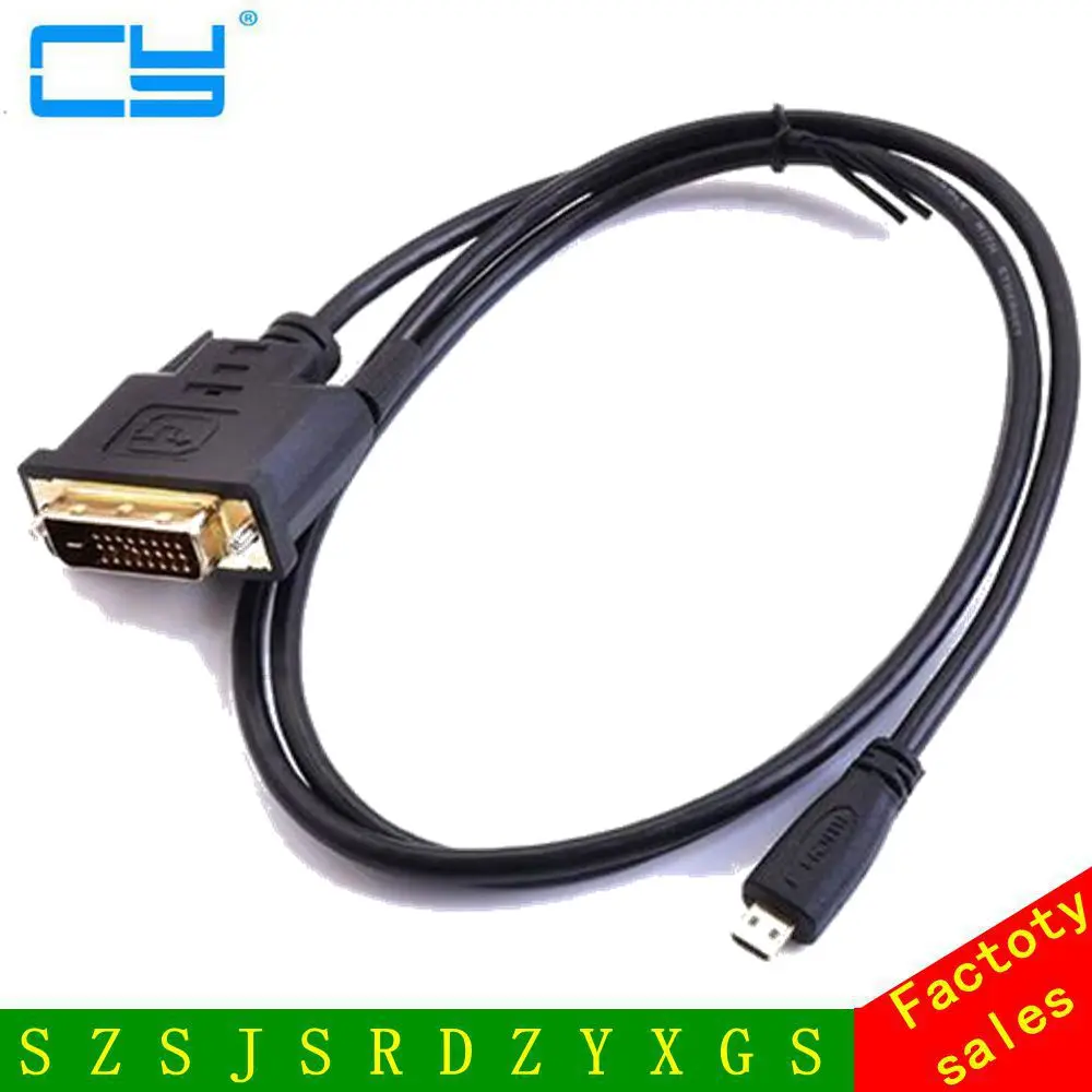 

Micro HDMI 1.4 Type D Male to Male DVI-D 24+1 Pin Video Cable Lead Converter Adapter for EVO 4G XT800 Mobilephone Thinkpad 8