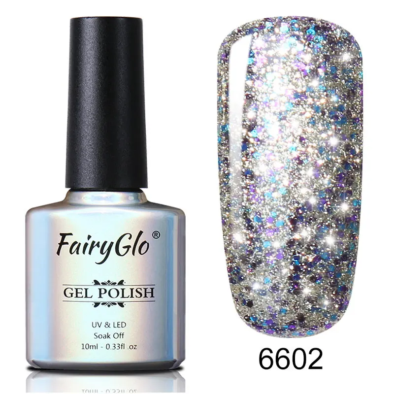 FairyGlo 10 мл Блестящий Гель-лак УФ-гель для ногтей Гибридный лак Гель-лак верхняя основа праймер краска Полупостоянный Гель-лак - Цвет: FXJ6602