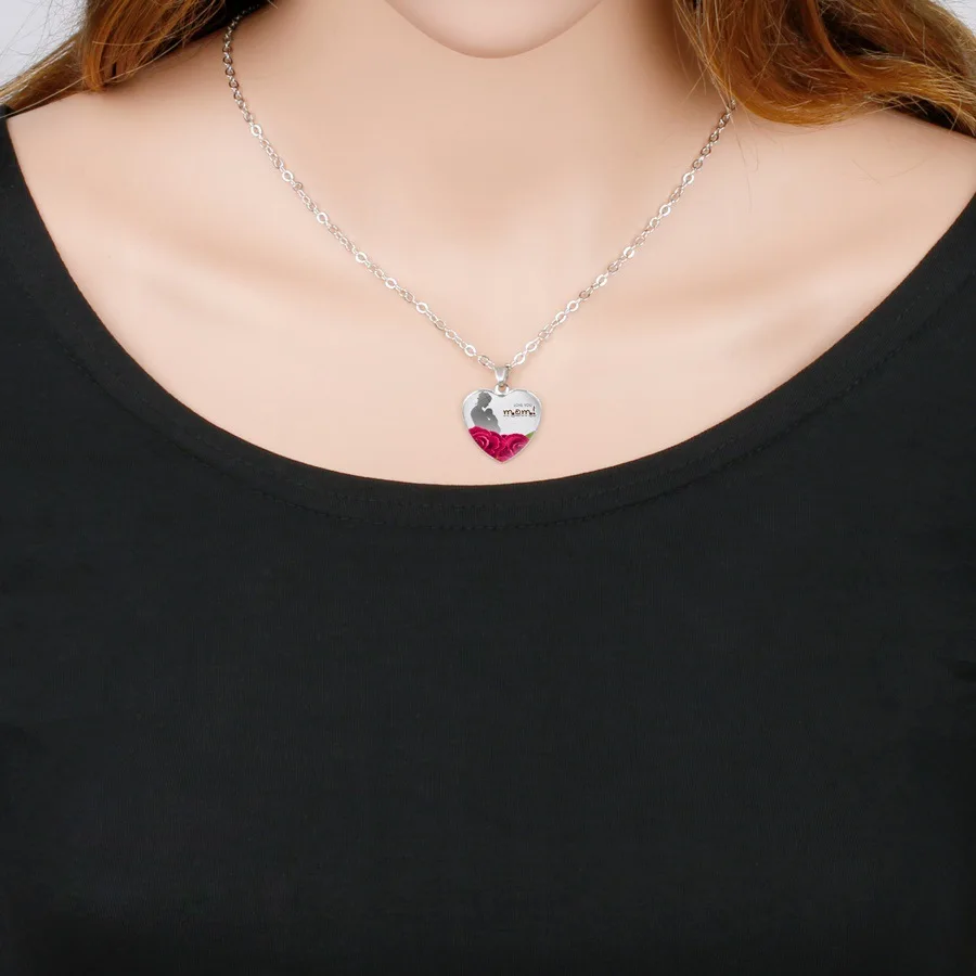 Женское Ожерелье с кулоном Love Heart ожерелье на цепочке подарок день матери для