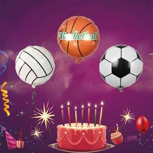 2 шт./партия, 18 дюймов, футбольные фольга, Мультяшные шарики для детей на день рождения, милый баскетбол, волейбольные шары