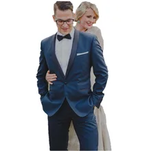 Custom Made Royal Blue Men Slim Fits Suits Tuxedos Grooms Suit Men’s Wedding Suits Formal Party Suits