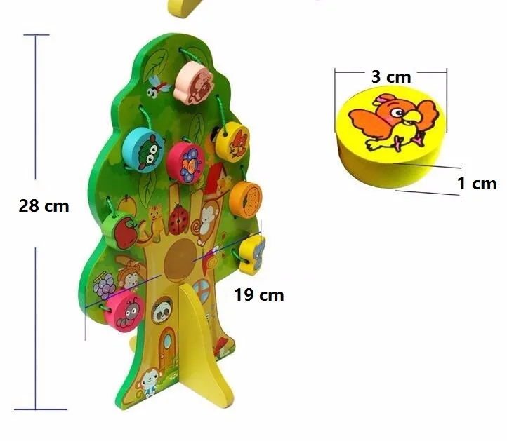 3D DIY красочные деревянные игрушки животные фрукты дерево дом нанизывающие бусины подарок на день рождения ребенка Дети пользу образовательные и обучающие игрушки