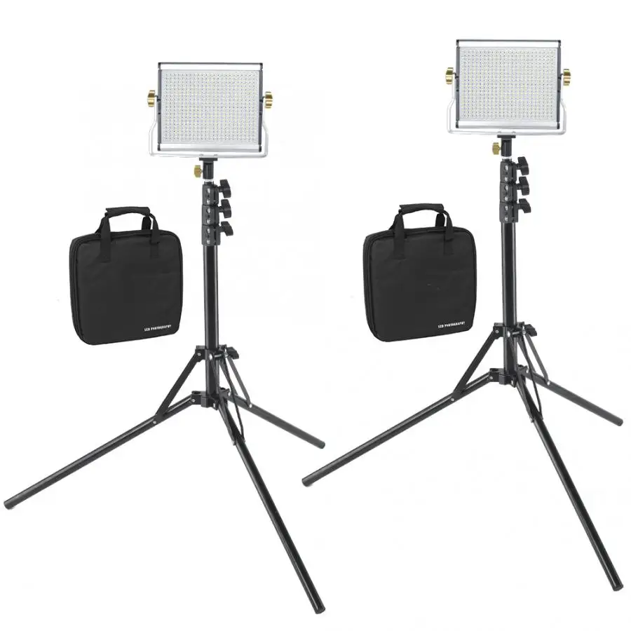 W480 2 шт Dimmable 480 светодиодный Холодный/теплый свет бусины видео свет 3200-5600 K двухцветный CRI95+ с складной подставкой высокой цветопередачи