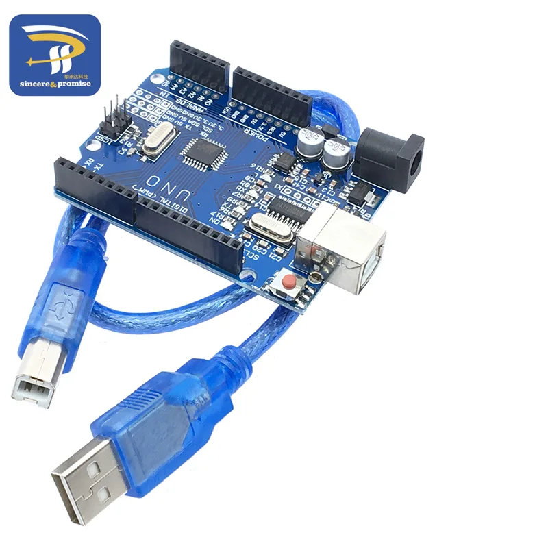 Один набор UNO R3(CH340G) MEGA328P для Arduino UNO R3 с корпусом USB кабель ATMEGA328P-AU макетной платы