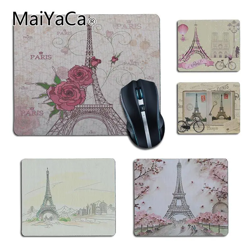 

MaiYaCa Hot Sales anime Eiffel Tower print Rubber Pad to Mouse Game DIY Carpet Top Selling Customized Non-Slip Rubber mouse pad