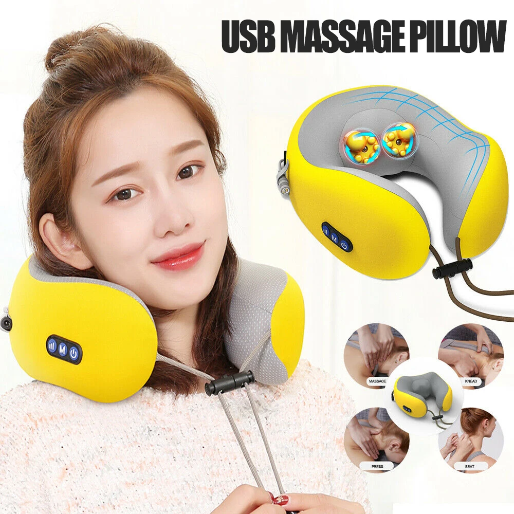 

U-shaped Pillow Massager Vibration Shawl Vibration Cervical Electric Massager Neck Waist Shoulder Neck Massager