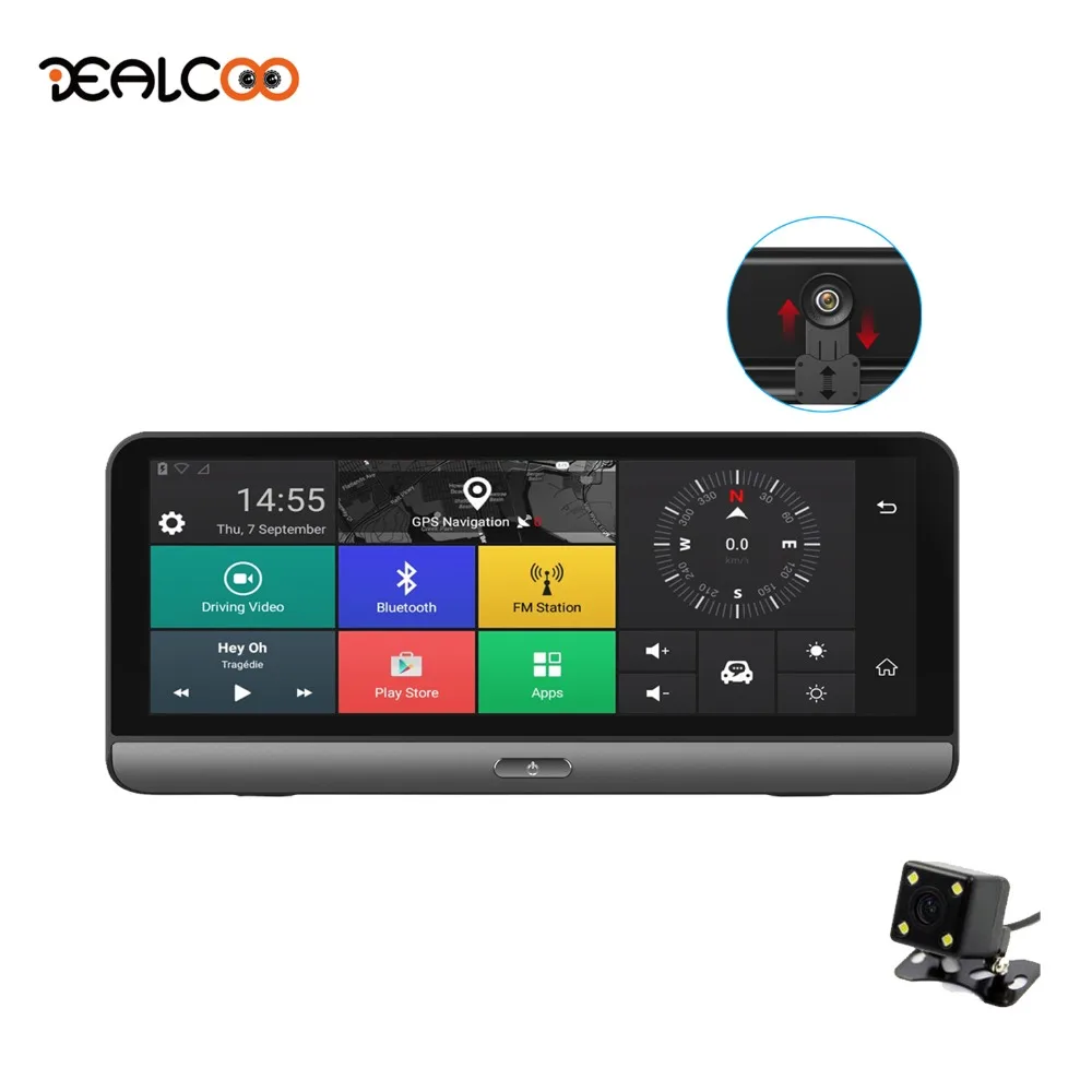 Dealcoo T8 Pro автомобильные DVRs gps 4 г 8 &quotAndroid 5 1 автомобиль камера Wi Fi 1080 P видео