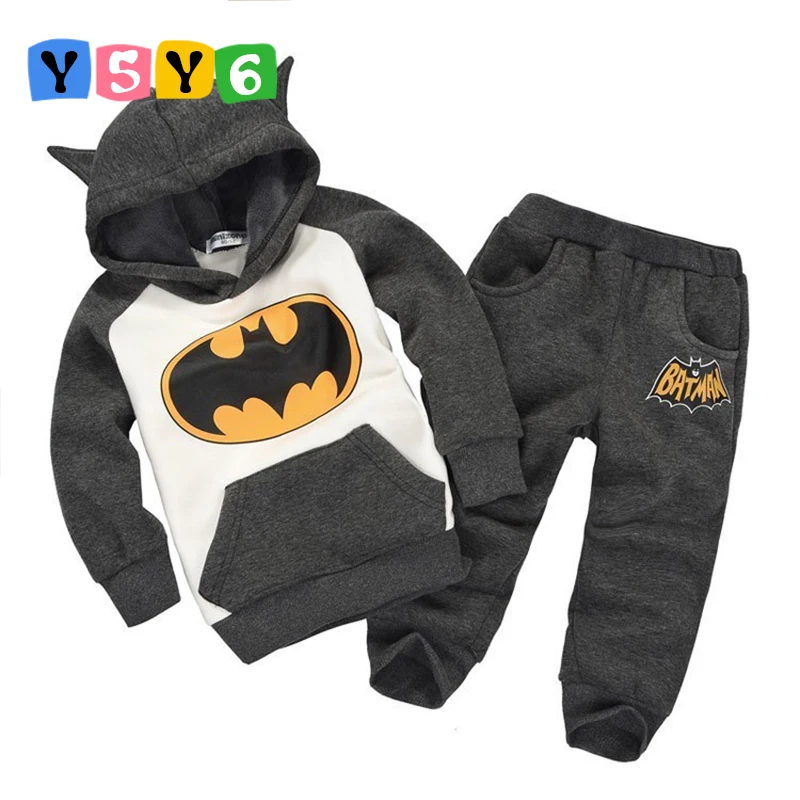 

Retail Fashion2018 Children winter Outfits Tracksuit Batman Clothing Children Hoodies + Kids Pants Sport Suit Boys Clothing Set