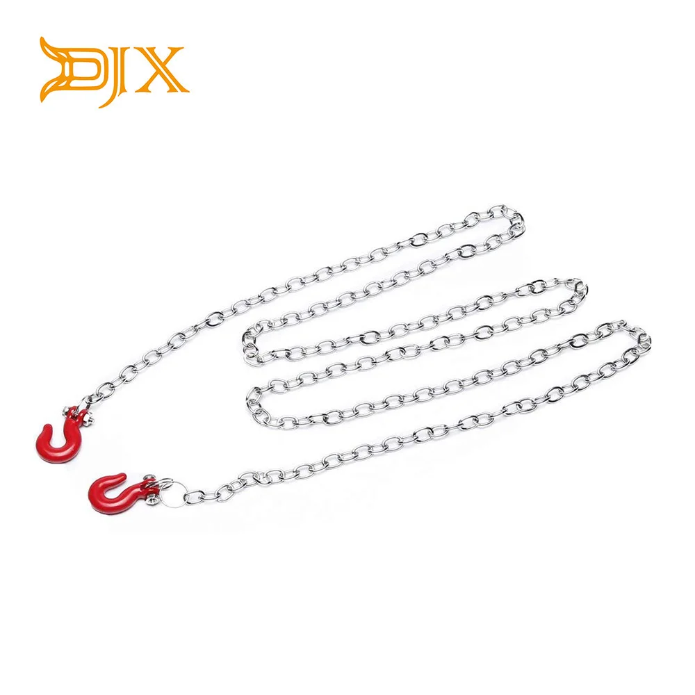 

DJX 1/10 RC Crawler Accessories Tow Chain with Trailer Hook for Axial SCX10 90046 Tamiya CC01 RC4WD D90 D110 TF2 RC Climbing Car