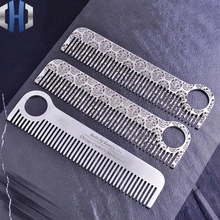 Гребень тактический прямой гребень Черный Эмаль Металл одно отверстие Ручка гребень для повседневного использования