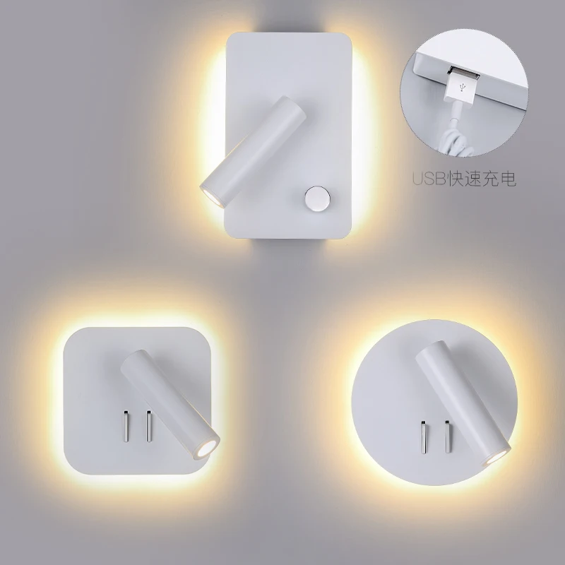

Wall lamp bedside lamp bedroom fashionable decoration simple personality hotel wall with switch Reading lamp