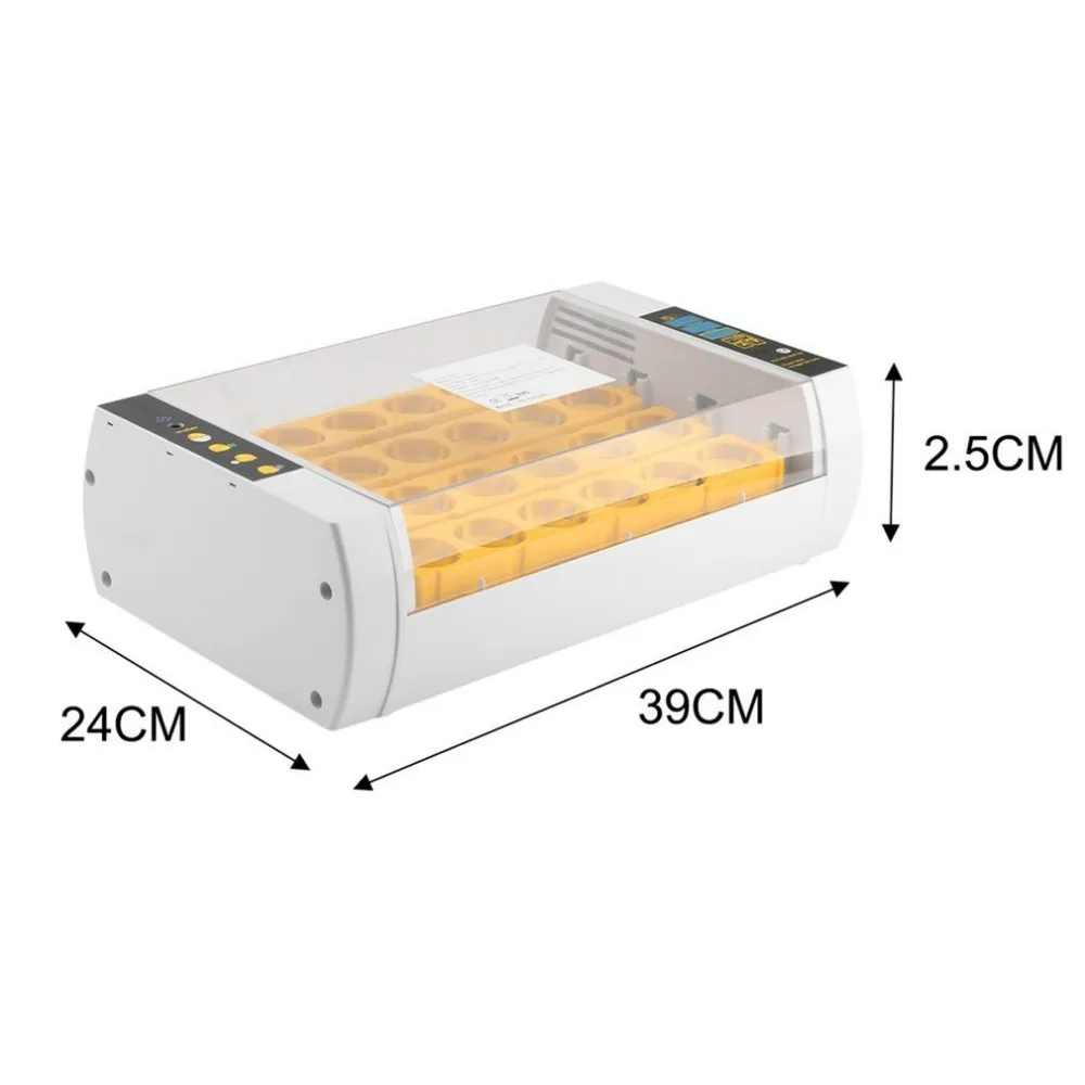 Практичный 24 яйца большой емкости мини-инкубатор для курицы и другой птицы перепела для индюшиных яиц автоматический домашний с