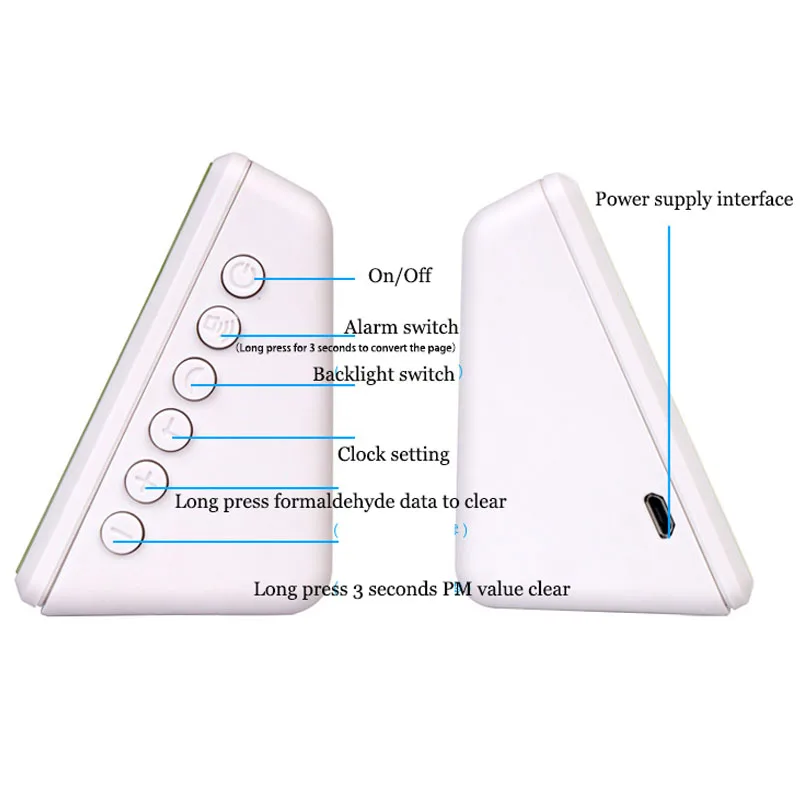 10 в 1 цифровой Formaldeyde детектор HCHO PM2.5 PM10 TVOC Температура влажность тестер воздуха