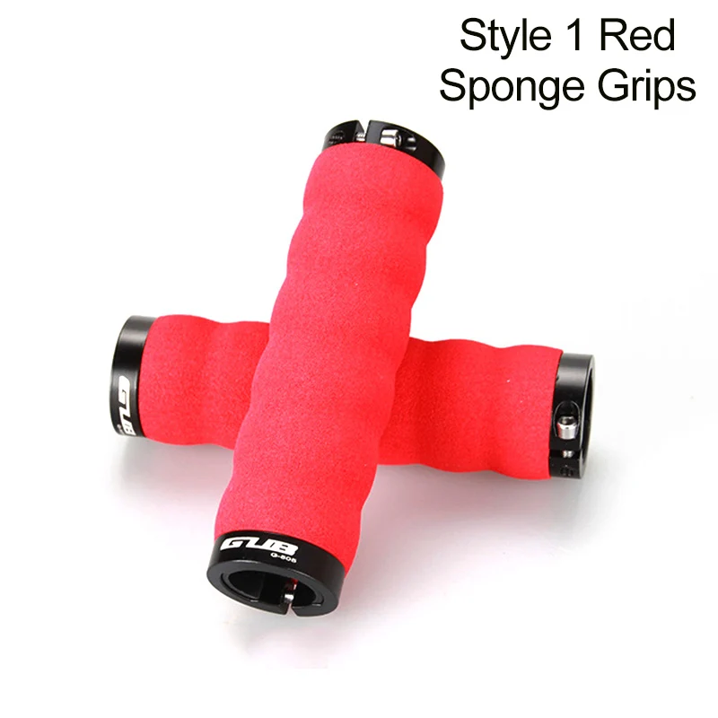 Губки/Силиконовые Мягкие велосипедные ручки с стержнем MTB горный велосипед руль противоскользящие ручки алюминиевые шестерни замок-на велосипедные части - Цвет: Style 1 Red