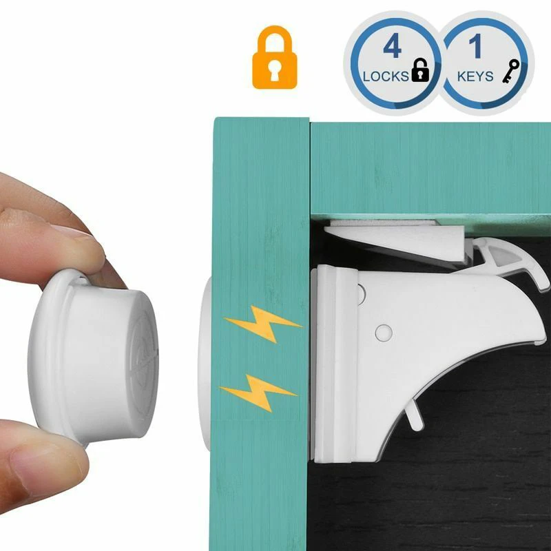 

8 + 2Pcs Magnetic Baby Safety Lock Children Protection Cabinet Door Security Lock Drawer Latch Limiter Kid Invisible Lock Locker