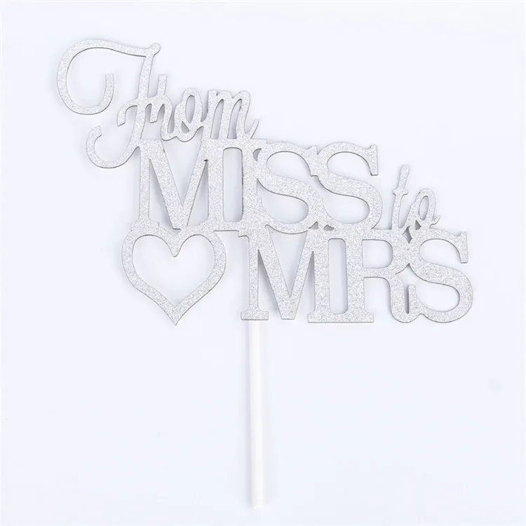 Chicinlife 1 шт блеск от Miss to Mrs торт кекс топперы свадебный душ свадьба девичник