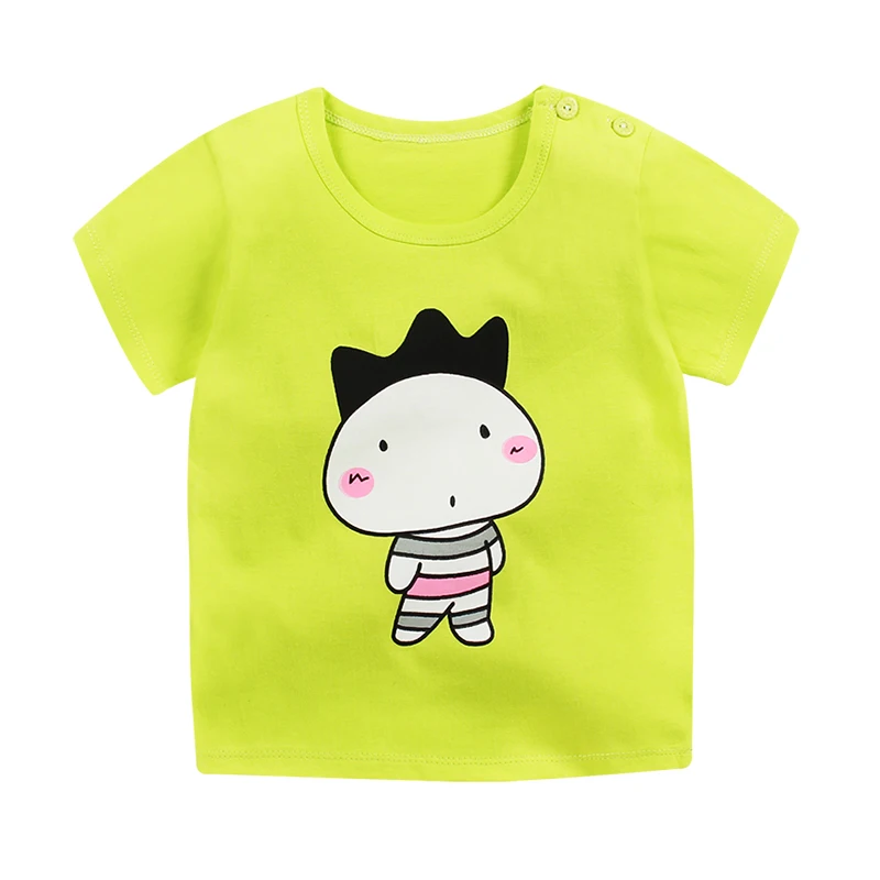 Летняя хлопковая одежда для маленьких мальчиков и девочек с принтом из мультфильма «космический корабль» Детские футболки с мультяшным принтом детские топы, футболки, От 6 месяцев до 7 лет