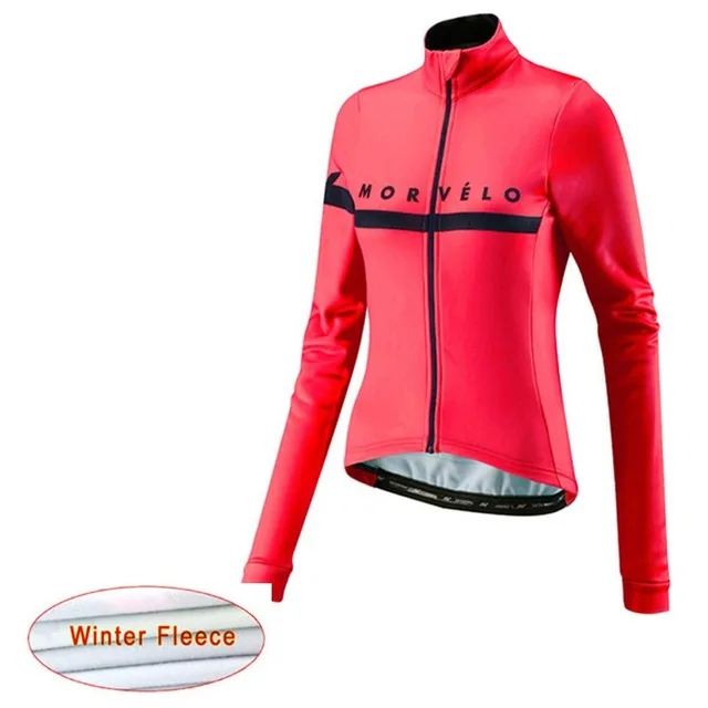 Cycling Jersey Morvelo Long Sleeve woman Winter Thermal Fleece Bike Clothing Outdoor Sports Bicycle Clothes Ropa Ciclismo - Цвет: 5