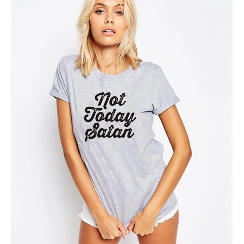 Showtly Not Today satan футболка женская с круглым вырезом графическая забавная говорящая
