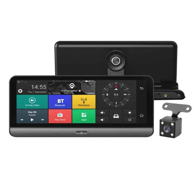 Phisung 8in Android 5,1 Автомобильный видеорегистратор 4G WiFi BT ADAS двойной объектив DVR камера gps Navi