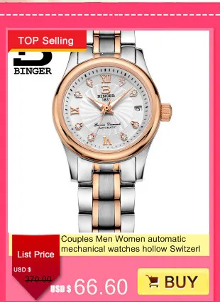 Japan MIYOTA Automatic Watches BINGER Brand Women Mechanical Watch Female Form Queen Series Rose Gold Waterproof Diamond