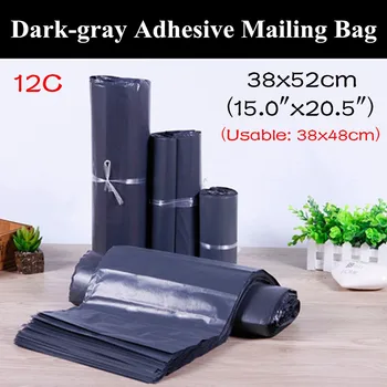 

50pcs 38x52cm (15"x20.5") Dark-gray Self Adhesive Courier Bag Envelope Shipping Bag Tear Resistance X-mas Gift Package Pouch