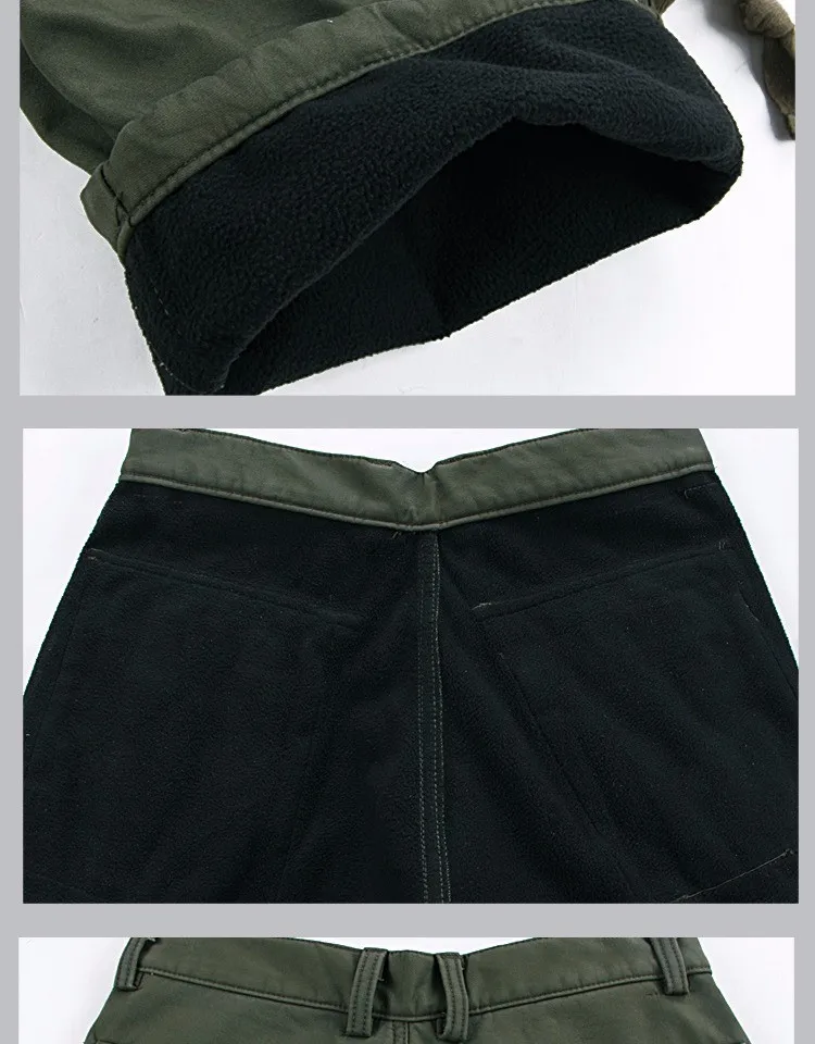Quentes dos Homens para o Treinamento de Escalada ao ar Livre do Inverno Grossos da Carga Baggy para o Trabalhador Calças Macacões Multi Bolsos Térmicas Mais Tamanho 16 Cheap Calças de caminhadas