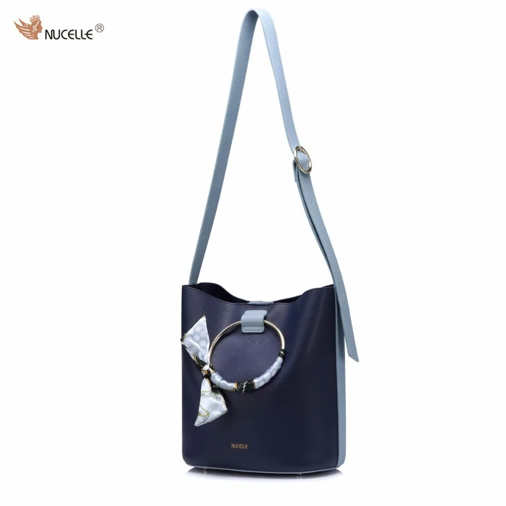 NUCELLE Brand Autumn New Ring Ribbon Design Fashion PU Leather Women