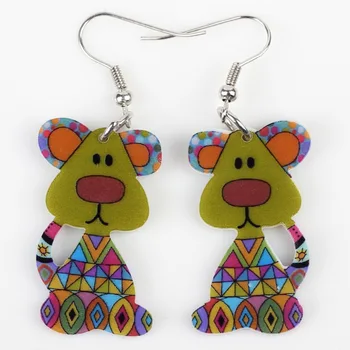 

Bonsny Cute Dangle Dog Earrings Acrylic Pattern Long Drop Earrings Fashion Jewelry For Women 2015 News Style Accessories