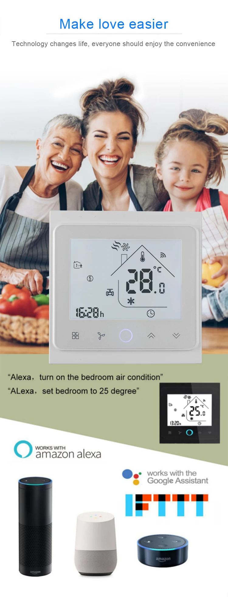 Wifi zigbee inteligente termostato 2p 4p central