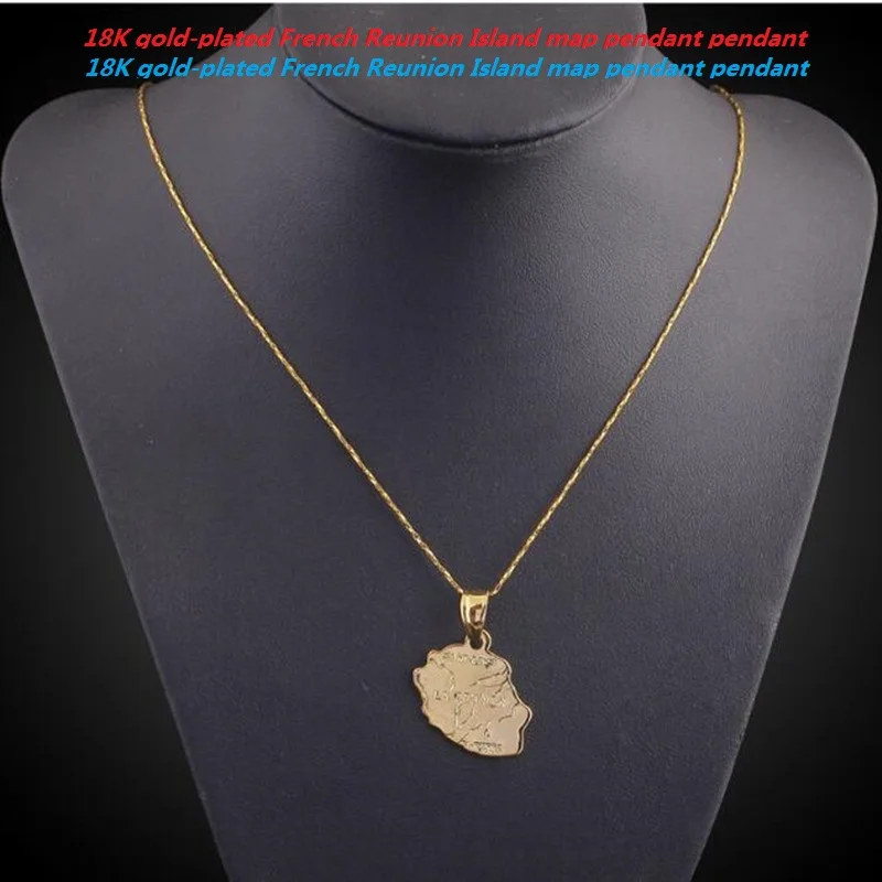 

Stainless steel necklace pendant French Reunion Island Map Pendant H
