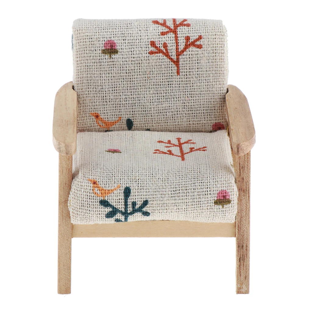 1/12 Miniature Doll House Sofa DIY Handcraft Miniature Project Living Room