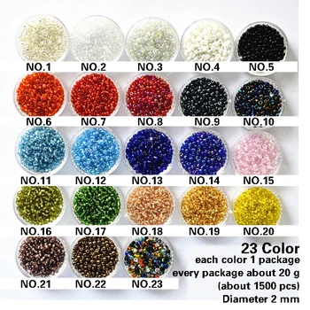 

23 Colors*1500Pcs 2mm Czech Glass Seed Spacer Beads Jewelry Making DIY Pick