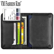 VM FASHION KISS, чехол для паспорта из натуральной кожи, Минималистичная Обложка для паспорта, кошельки для монет, держатели известных брендов, Сумка для документов