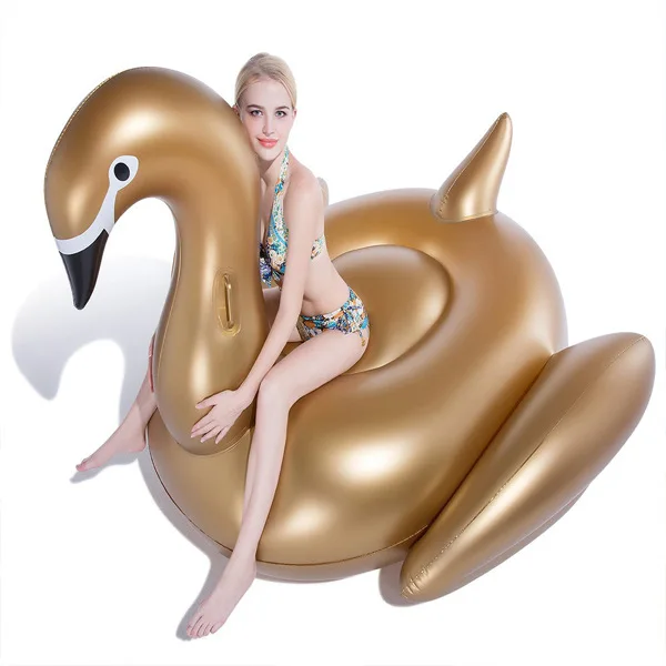 190 см 75 дюймов гигантский Лебедь надувной бассейн поплавок белый/черный/золото доска для плавания для взрослых водные игрушки Забавный надувной матрас Boia Piscina