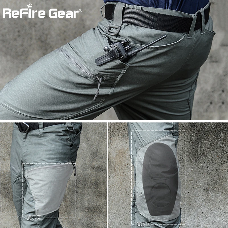 ReFire Gear Military Tactical Cargo Pants Men Special Force Army Combat Pants SWAT Waterproof Large Multi Pocket Cotton Trousers cargo pants military cargo pants