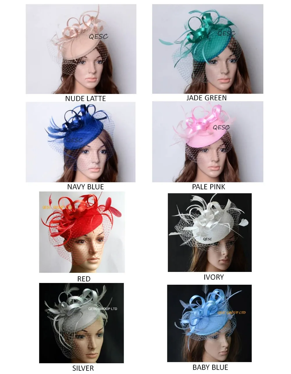 silver and pink wedding hats