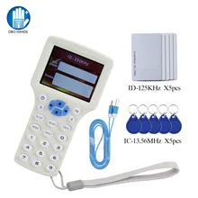 Ручной RFID Дубликатор NFC копировальный считыватель писатель 10 английский Частотный программатор с цветным экраном+ UID/T5577/em4305 ключ карта