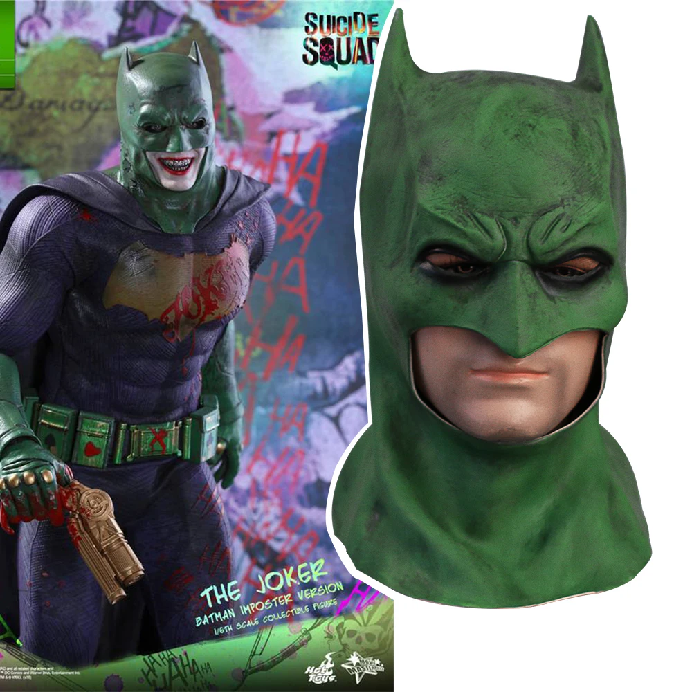 Batman Masks Suicide Squad Joker Green Mask Latex Batman Vs Superman Masks With Glasses Cosplay Batman Masks Halloween Party (5)
