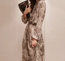 Dress New Time-limited Natural None Regular Full Vestidos De Fiesta 2016 Summer Women Fashion Casual Snake Print Dresses