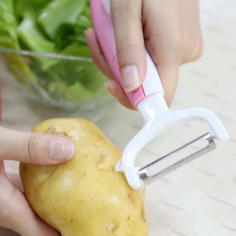 

Vegetable Fruit Peeler Slicer Cutlery Stainless Steel Peeler Salad Potato Cooking Tools Kitchen Accessories Gadgets Pink Black