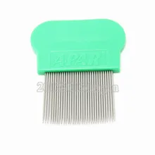 100 шт чистая блошиная щетка Терминатор вшей расческа Nit бесплатно детские волосы избавить головной убор из нержавеющей стали металлические зубы зеленый