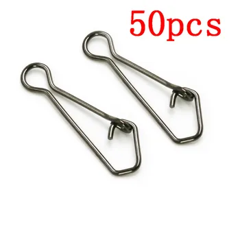

50pcs 0/3/4/5/6# Stainless Steel Fishing Hooked Snaps Fishing Hook Line Connector Sea Ocean Swivel Rolling Snap Fishing Tool