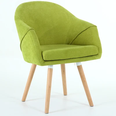 Простой нордический тканевый компьютерный стул балкон из твердой древесины, повседневный обеденный стул, модный стол, стул для Конференции, приемный стул - Цвет: style A green