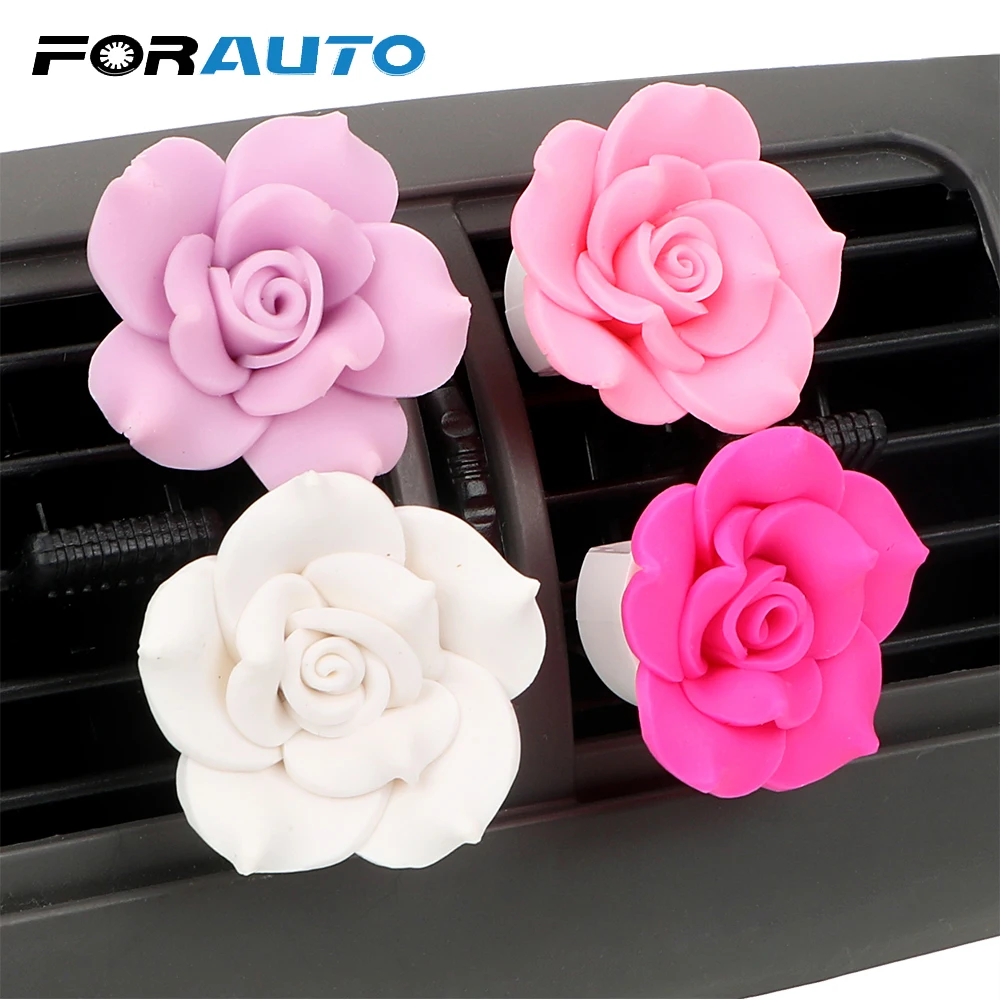 FORAUTO العطرية زخرفة سيارة التصميم الصلبة العطور كاميليا العطر رائحة منفذ تنفيس كليب سيارة معطّر الهواء FORAUTO العطرية زخرفة سيارة التصميم الصلبة العطور كاميليا العطر رائحة منفذ تنفيس كليب سيارة معطّر الهواء