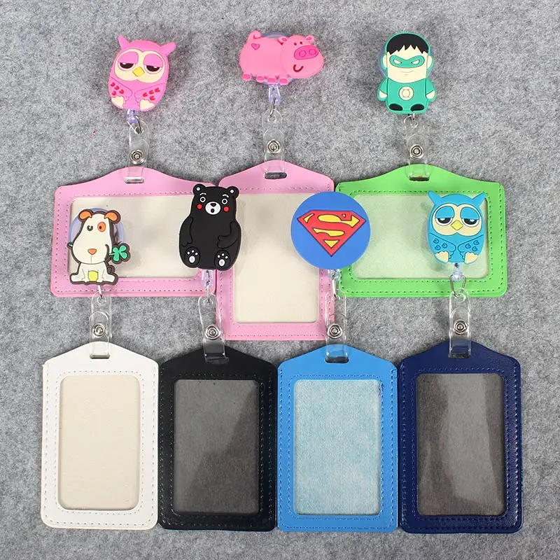 

Cute Cartoon And Animals Women Retractable Badge Reel Student Nurse Exihibiton ID Name Card Badge Holder Hospital School Office
