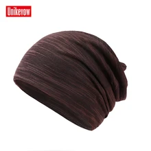 Unikevow весенне-осенние вязаные шапки Skullies для мужчин и женщин, вязаная шапка, двухслойная тонкая хлопковая шапка