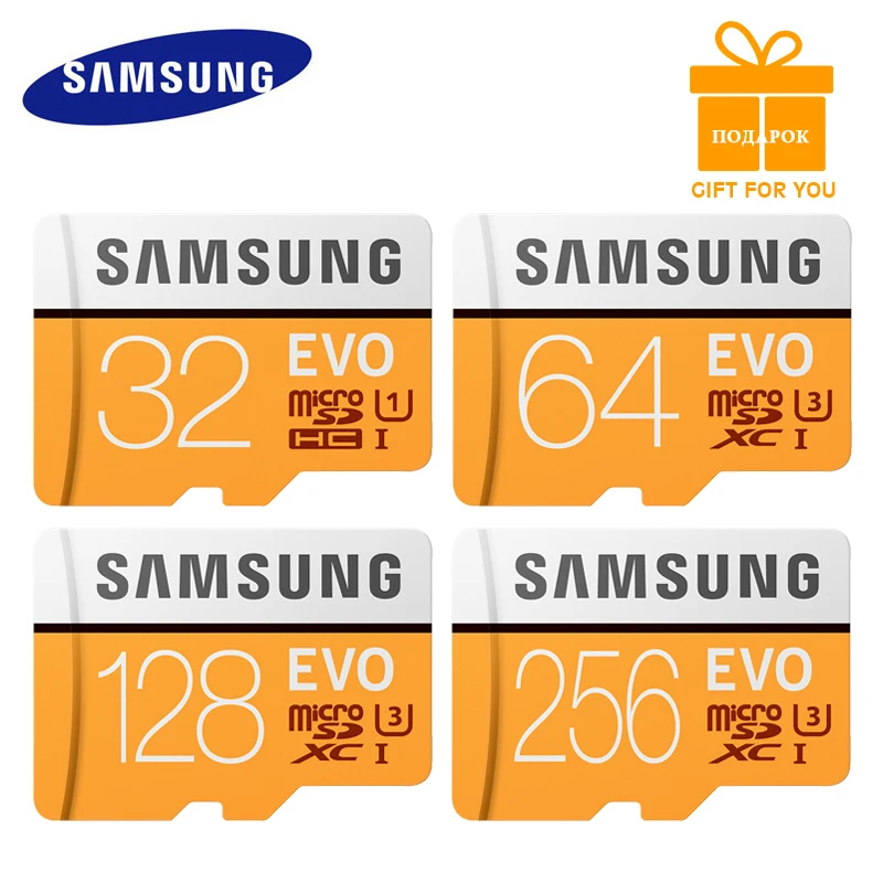 samsung EVO 16 ГБ 32 ГБ 64 ГБ 128 ГБ SDHC gps карта Carte Memoire C10 64 Гб SDXC U3 картао SD смартфон флэш-карты памяти