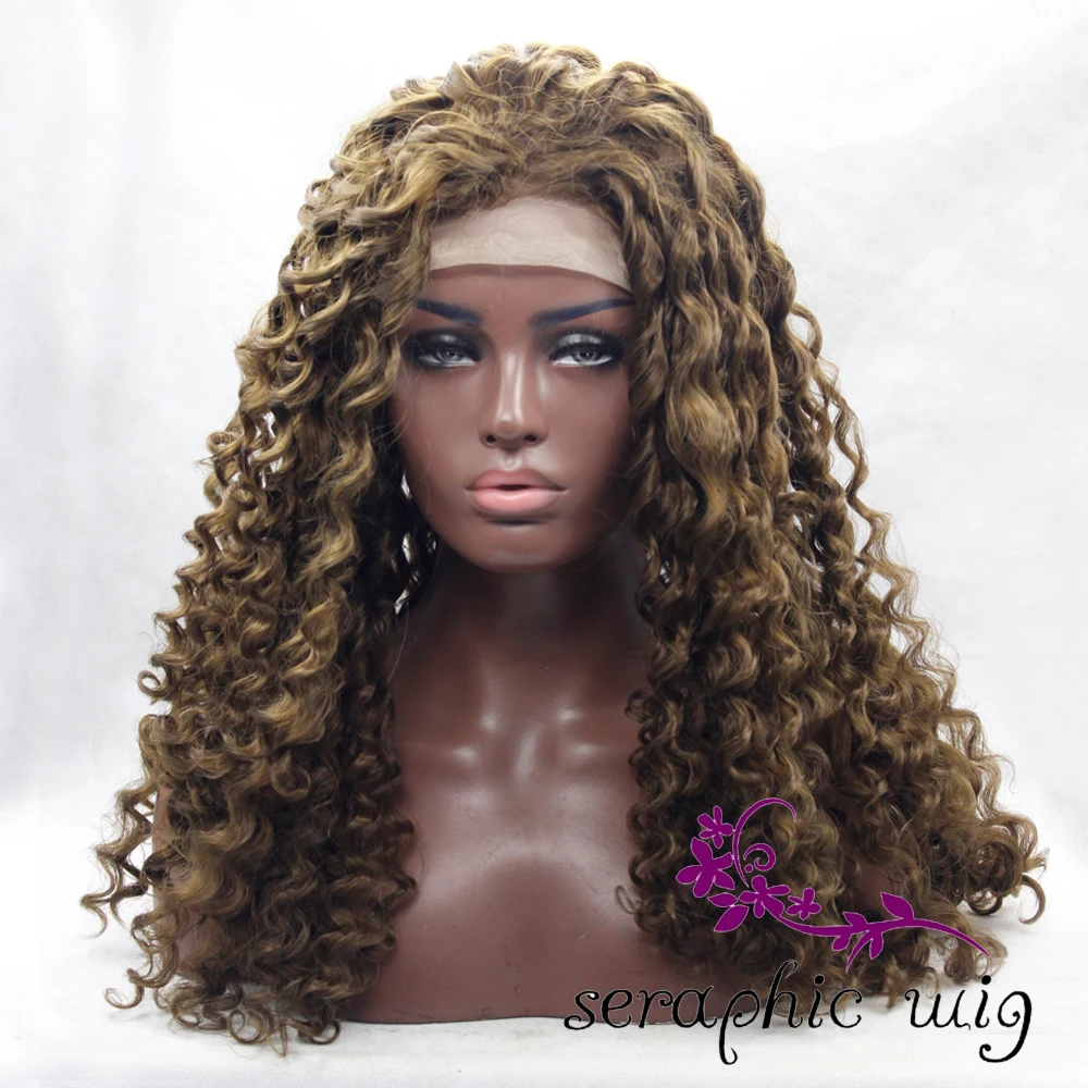 Afro Kinky Curly Wig For Black Women Heat Resistant Synthetic Wigs Long 