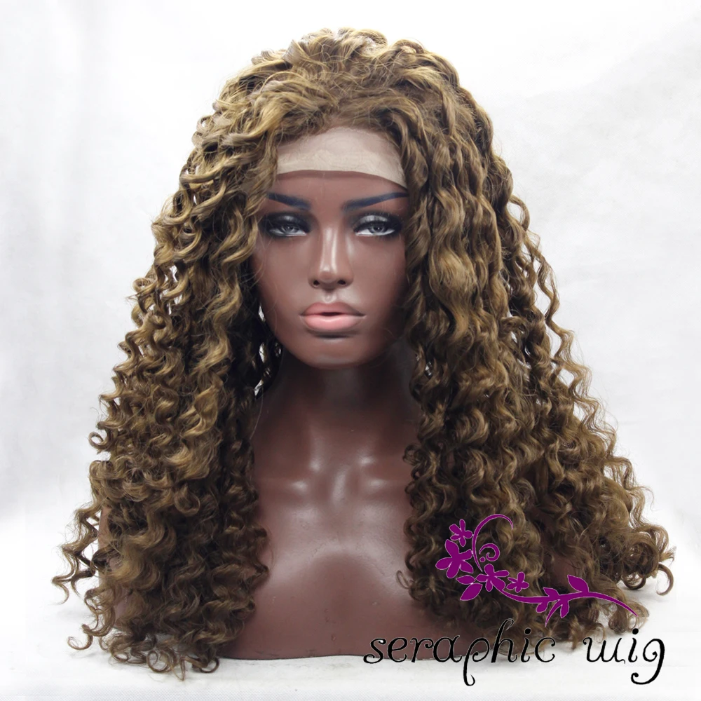 Afro Kinky Curly Wig for Black Women Heat Resistant Synthetic Wigs Long